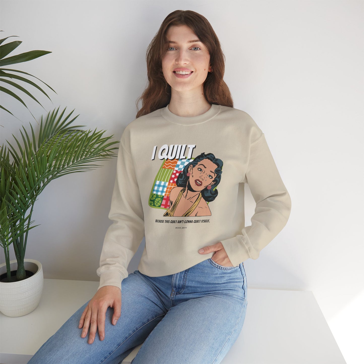 Quilting Enthusiast Crewneck Sweatshirt - I QUILT Design