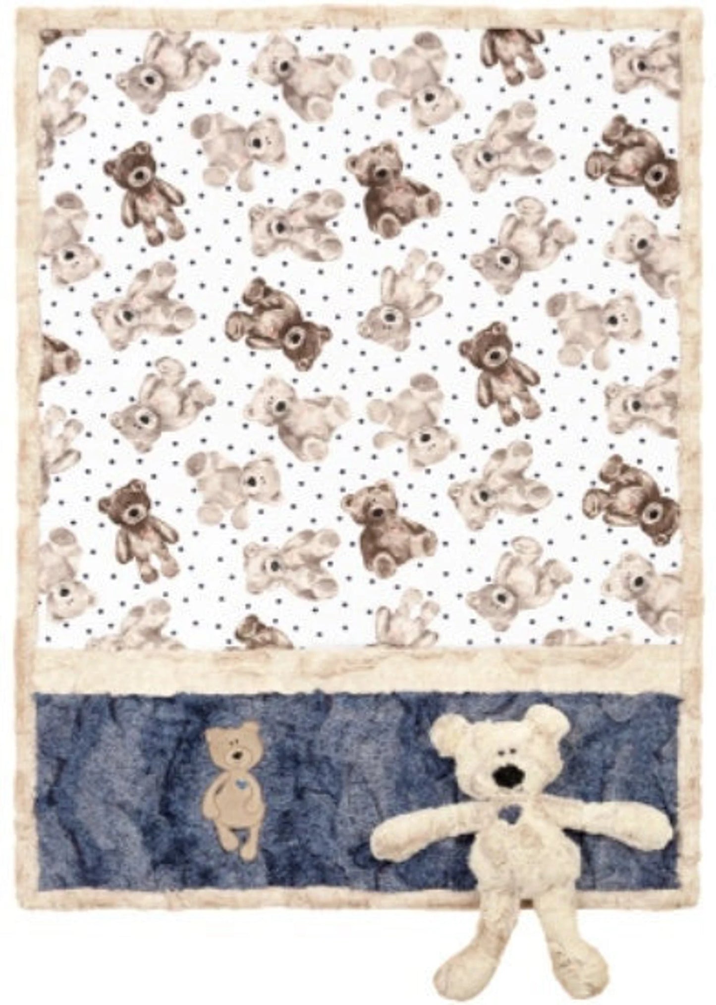 Shannon Fabrics Cuddle® Buddies Kit Kimberbear- Blue or Pink - Shannon Fabrics- Minky Cuddle Blanket Kit