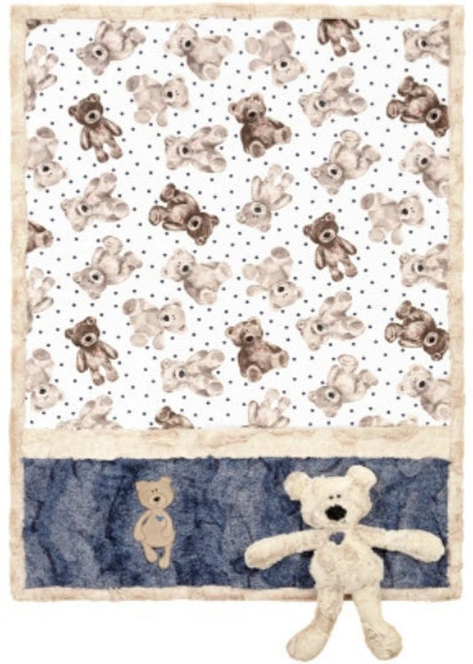 Shannon Fabrics Cuddle® Buddies Kit Kimberbear- Blue or Pink - Shannon Fabrics- Minky Cuddle Blanket Kit